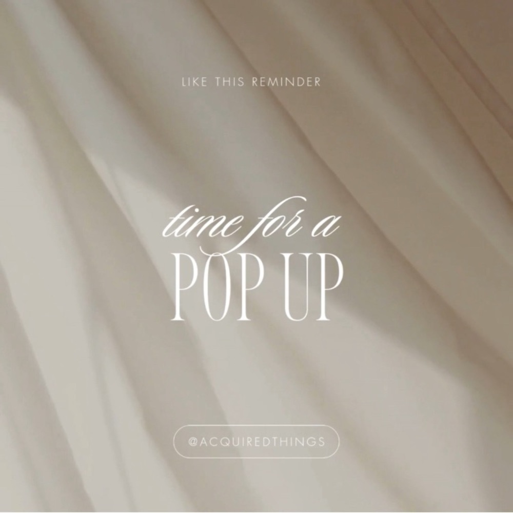 Like this reminder for when I do POP UP shows!